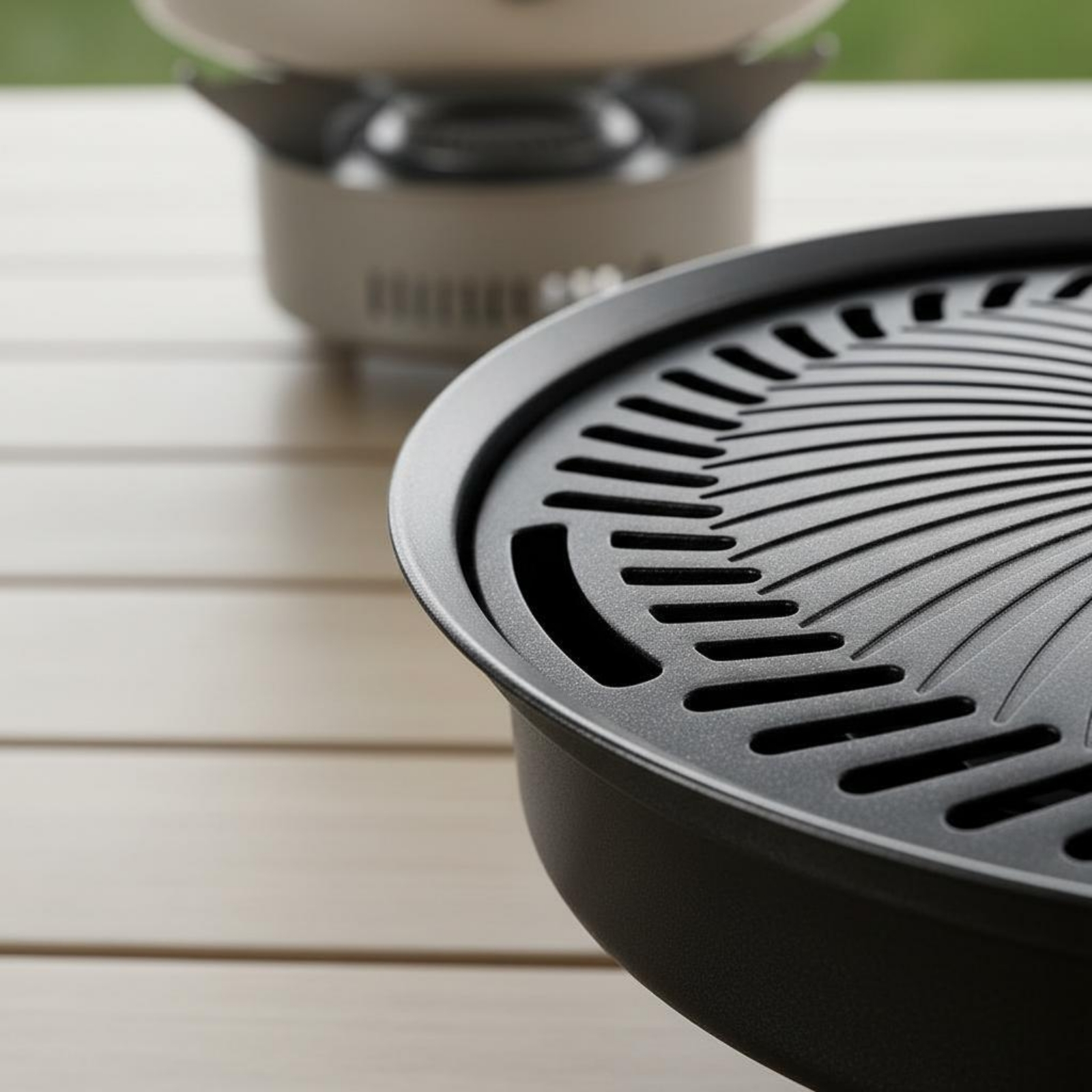 Camping Cooking Grill - Korean BBQ Grill Pan Non-Stick Round