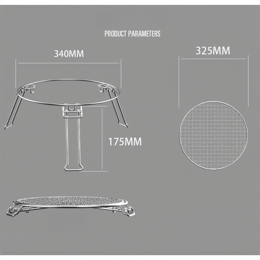 Camping Cooking Dutch Oven - Stainless Steel Foldable Camping Grill Grate