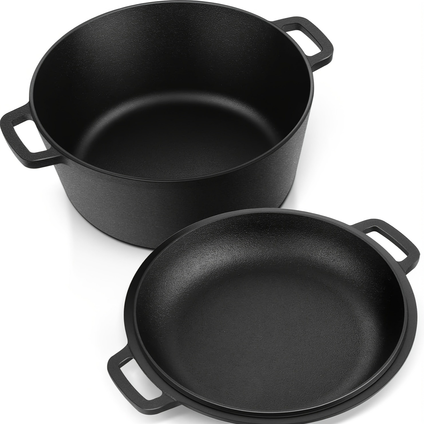 Camping Cooking Dutch Oven - Black 5 QT Cast Iron Dutch