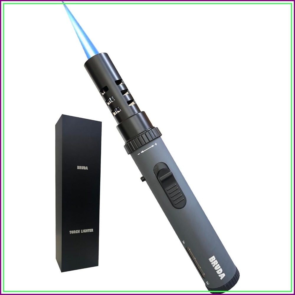 Camping Cooking Gas - Adjustable Butane Torch Lighter, Refillable Blowtorch