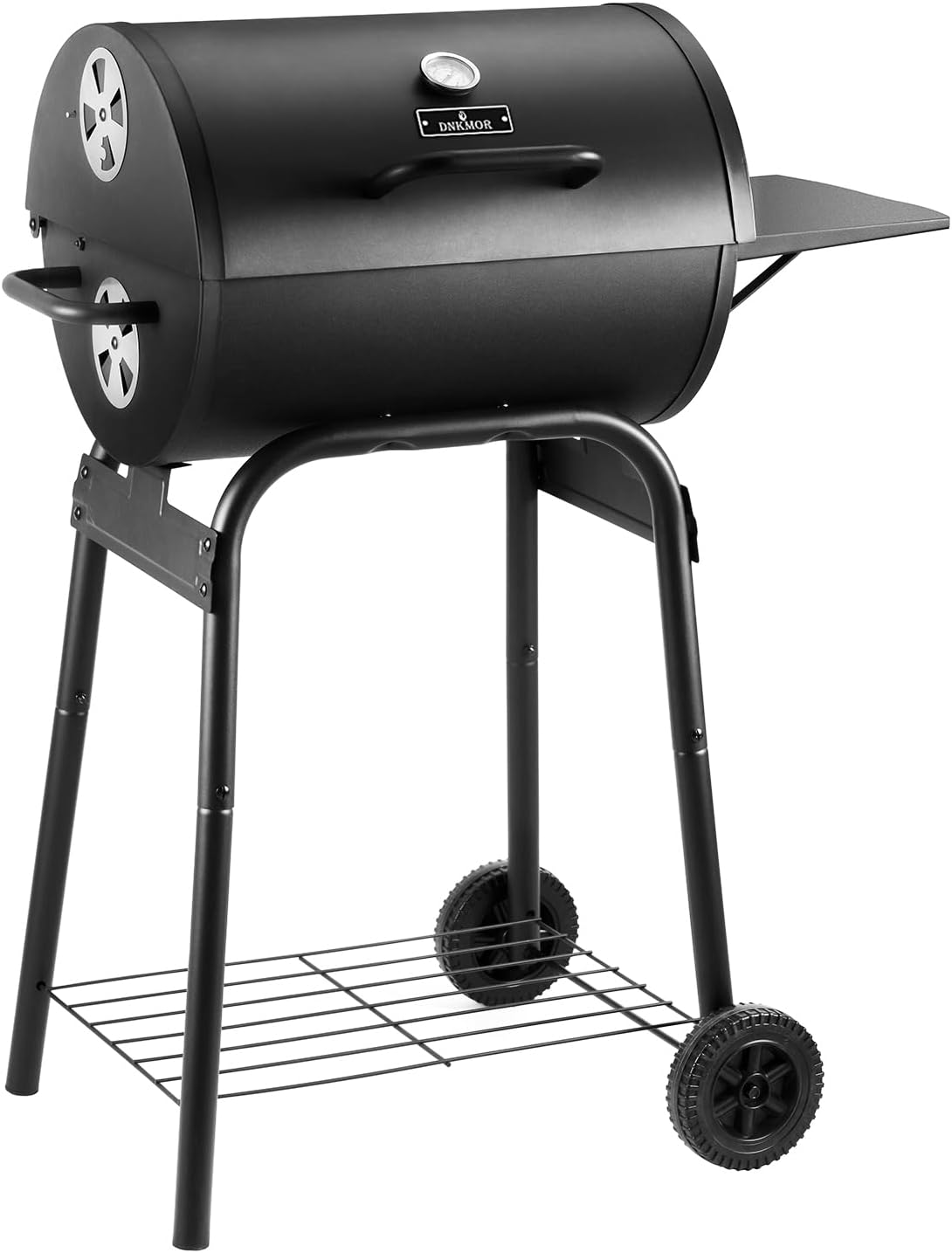 Camping Cooking Grill - Barrel Charcoal Grill with Side Table,