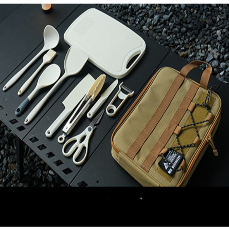 Portable 9Pcs Camping Kitchenw - Camping Cooking Container recension och pris