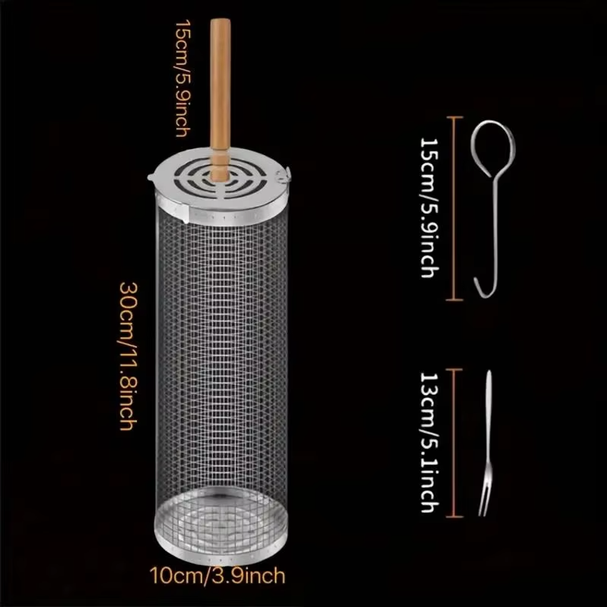 Round Barbecue Grill Basket Se - Camping Cooking Grill recension och pris