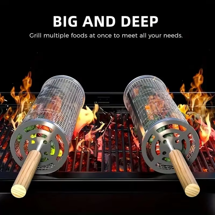 Round Barbecue Grill Basket Se - Camping Cooking Grill recension och pris