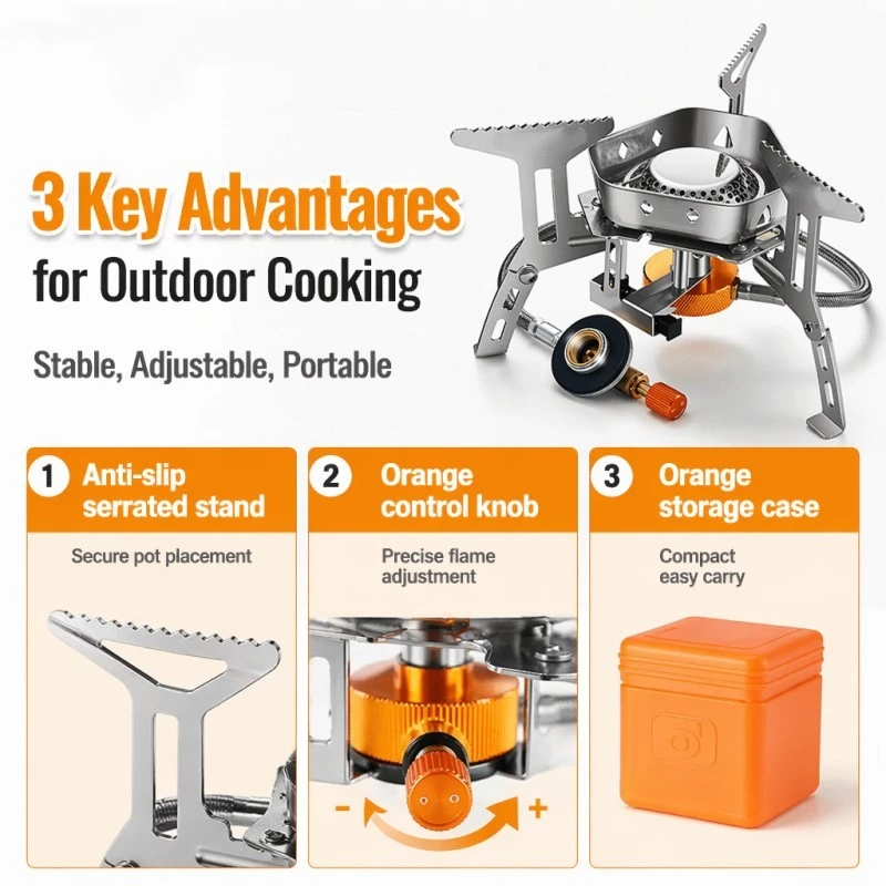 Three-Head Gas Stove Portable  - Quechua Camping Cooking Set recension och pris