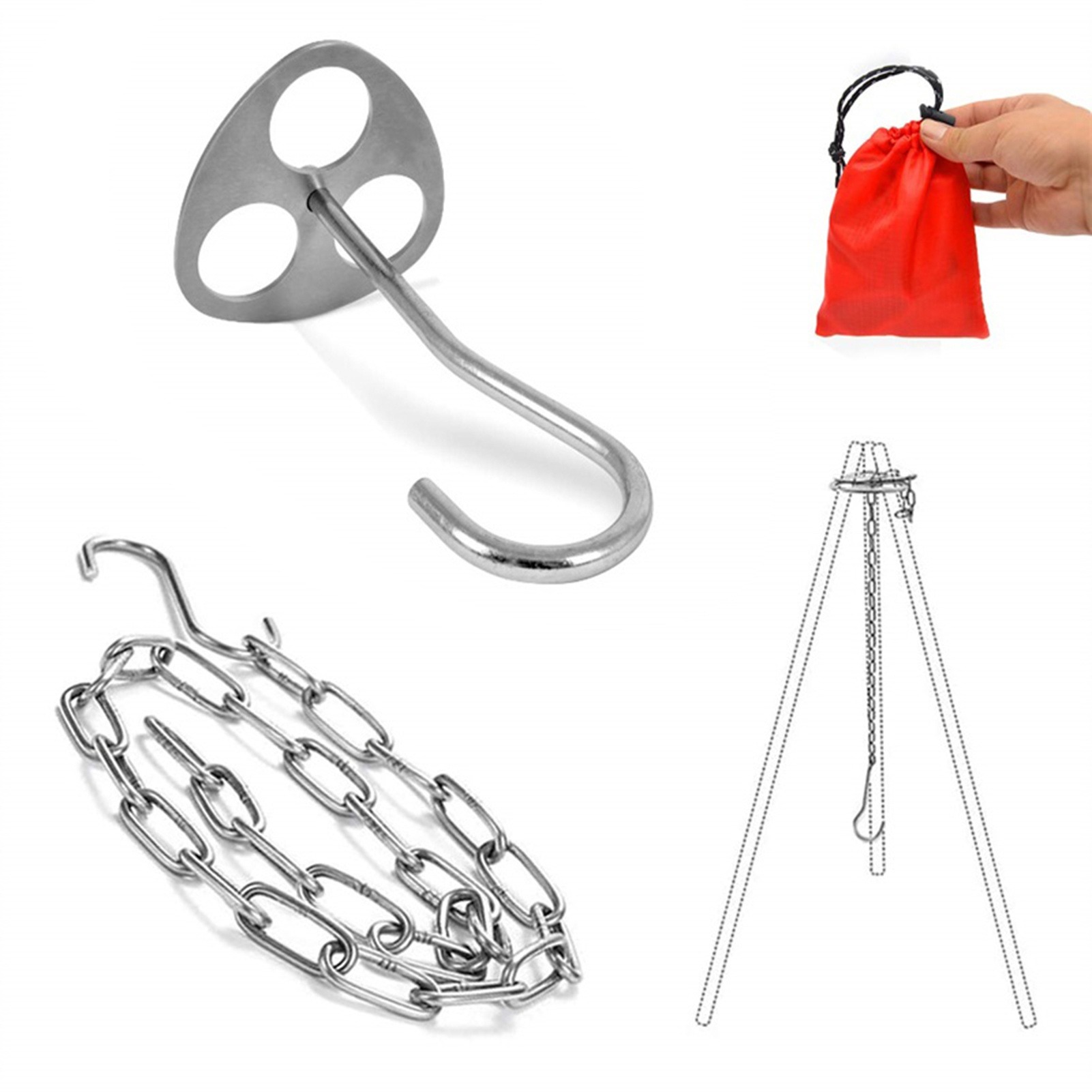 Stainless Steel Camping Tripod - Camping Cooking Pot Tripod recension och pris