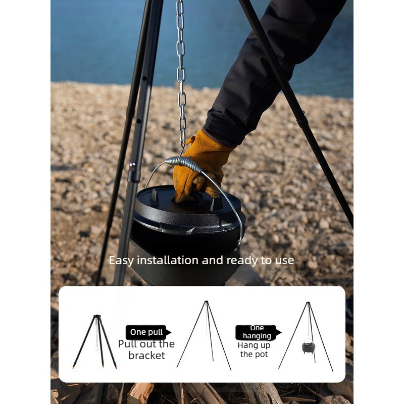Aluminum Alloy Hanging Pot Bra - Camping Cooking Pot Tripod recension och pris