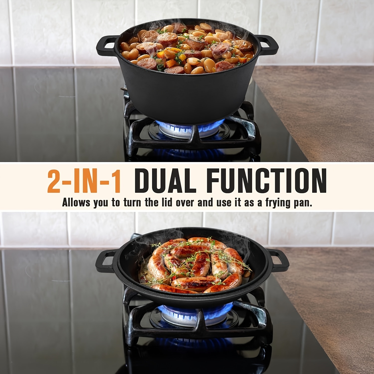 5 QT Cast Iron Dutch Oven Pot  - Camping Cooking Dutch Oven recension och pris