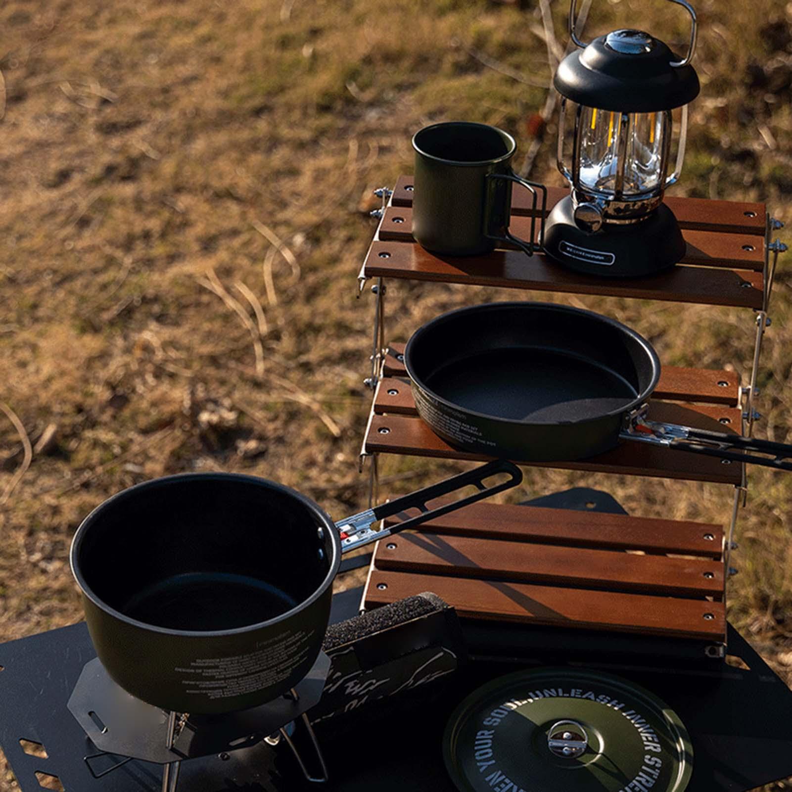 Camping Cookware Set Camping F - Camping Cooking Set Detachable Handle recension och pris