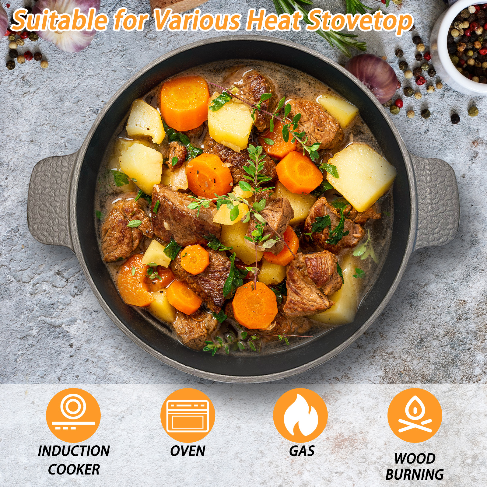 HANSMART 5.2Qt Lightweight Cas - Camping Cooking Dutch Oven recension och pris