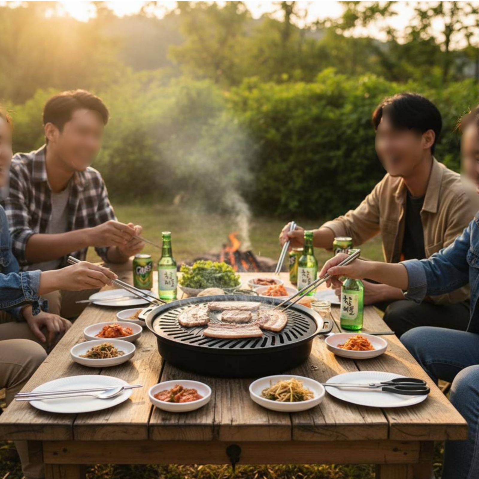 Korean BBQ Grill Pan Non-Stick - Camping Cooking Grill recension och pris