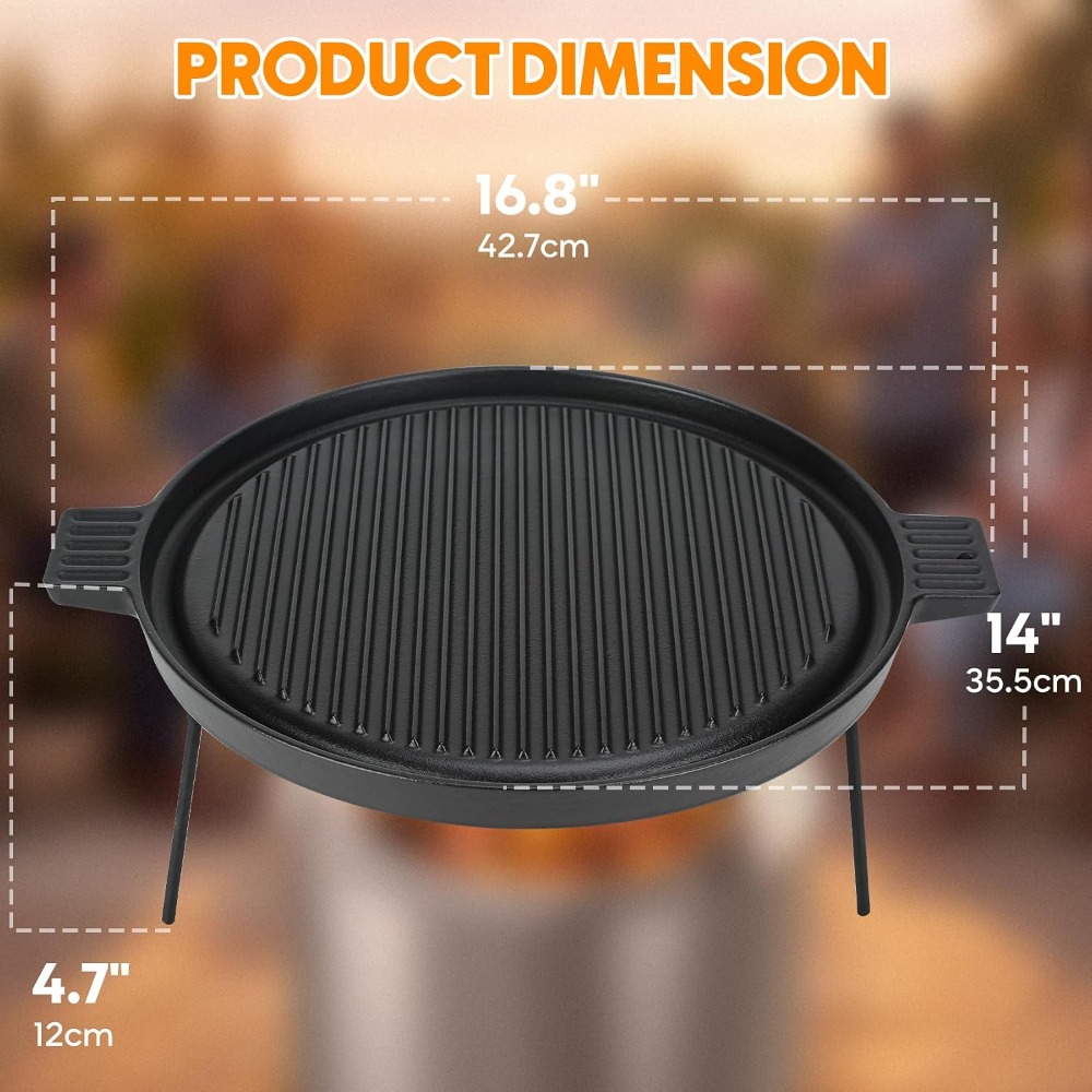 Cast Iron Griddle Pan for Solo - Camping Double Cooking Stove recension och pris