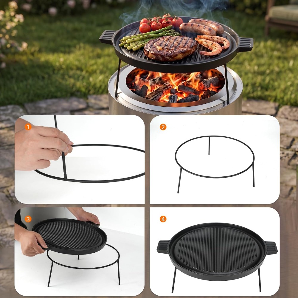 Cast Iron Griddle Pan for Solo - Camping Double Cooking Stove recension och pris