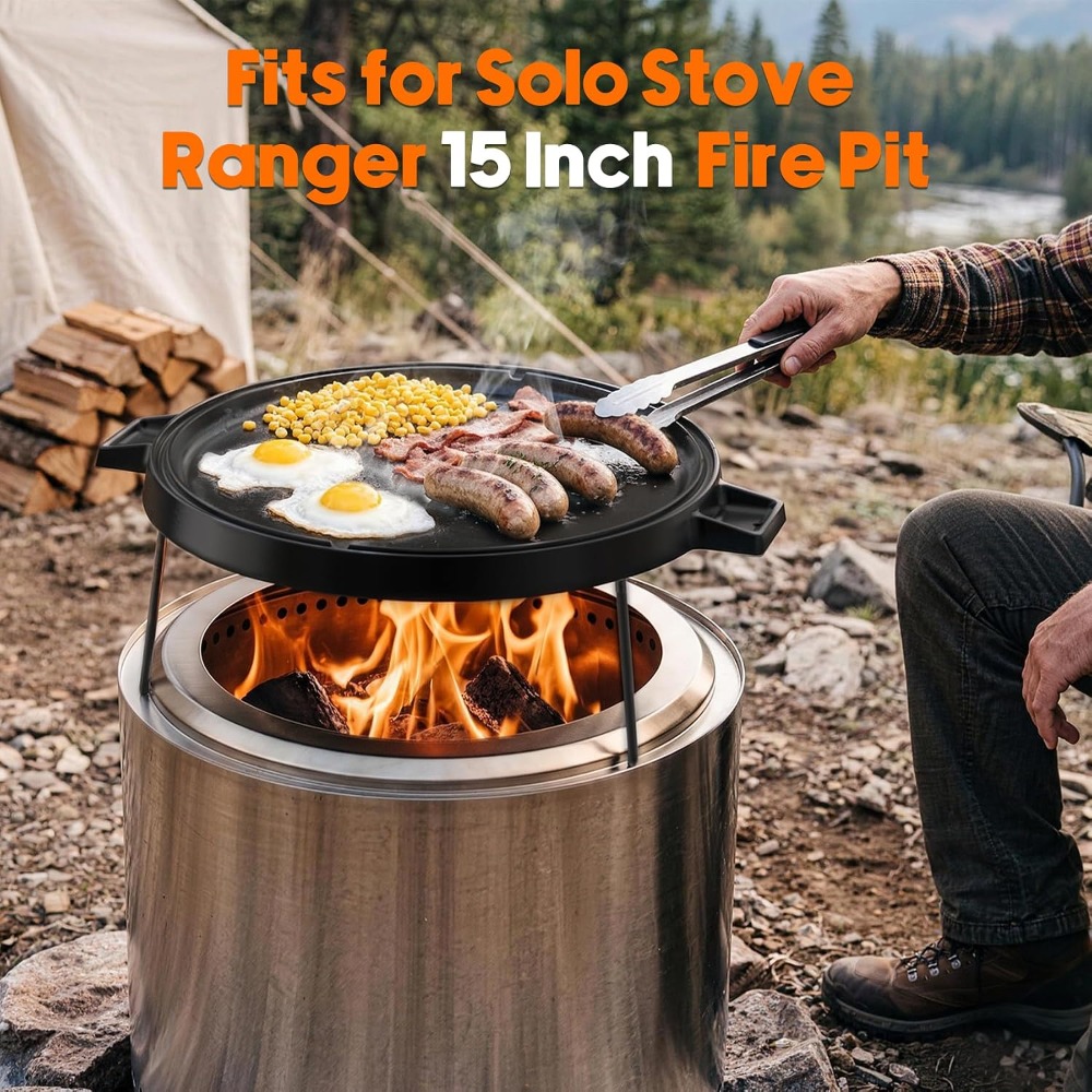 Cast Iron Griddle Pan for Solo - Camping Double Cooking Stove recension och pris