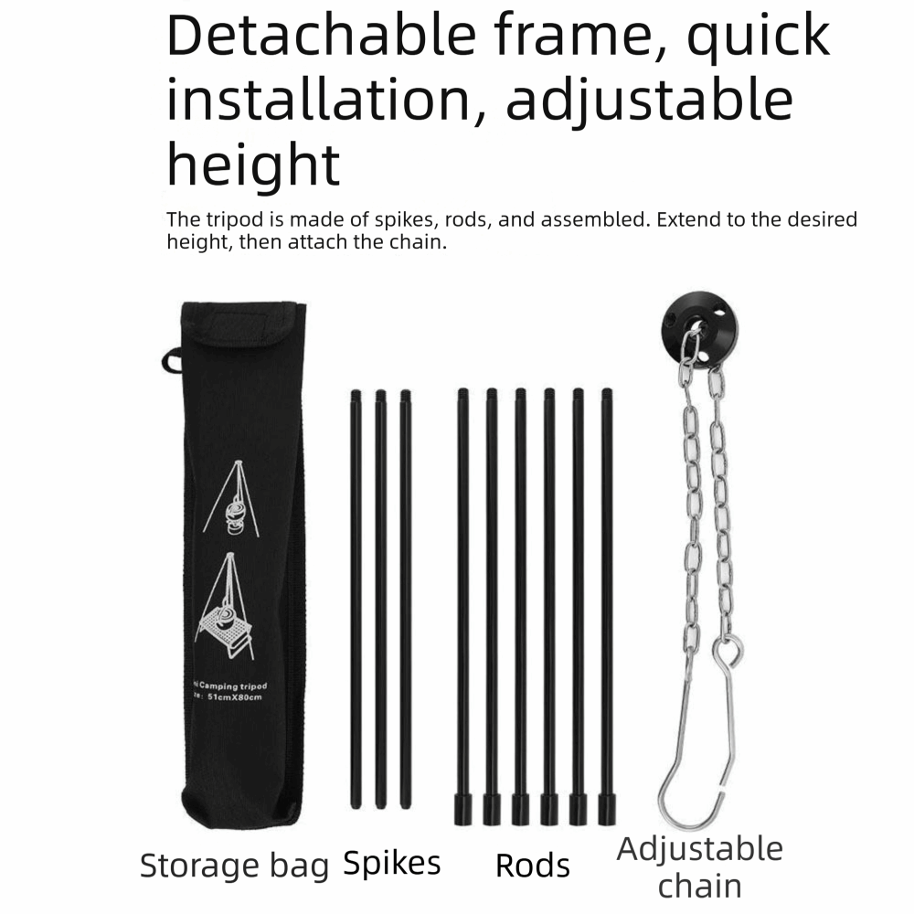 Portable Camping Tripod Detach - Camping Cooking Pot Tripod recension och pris