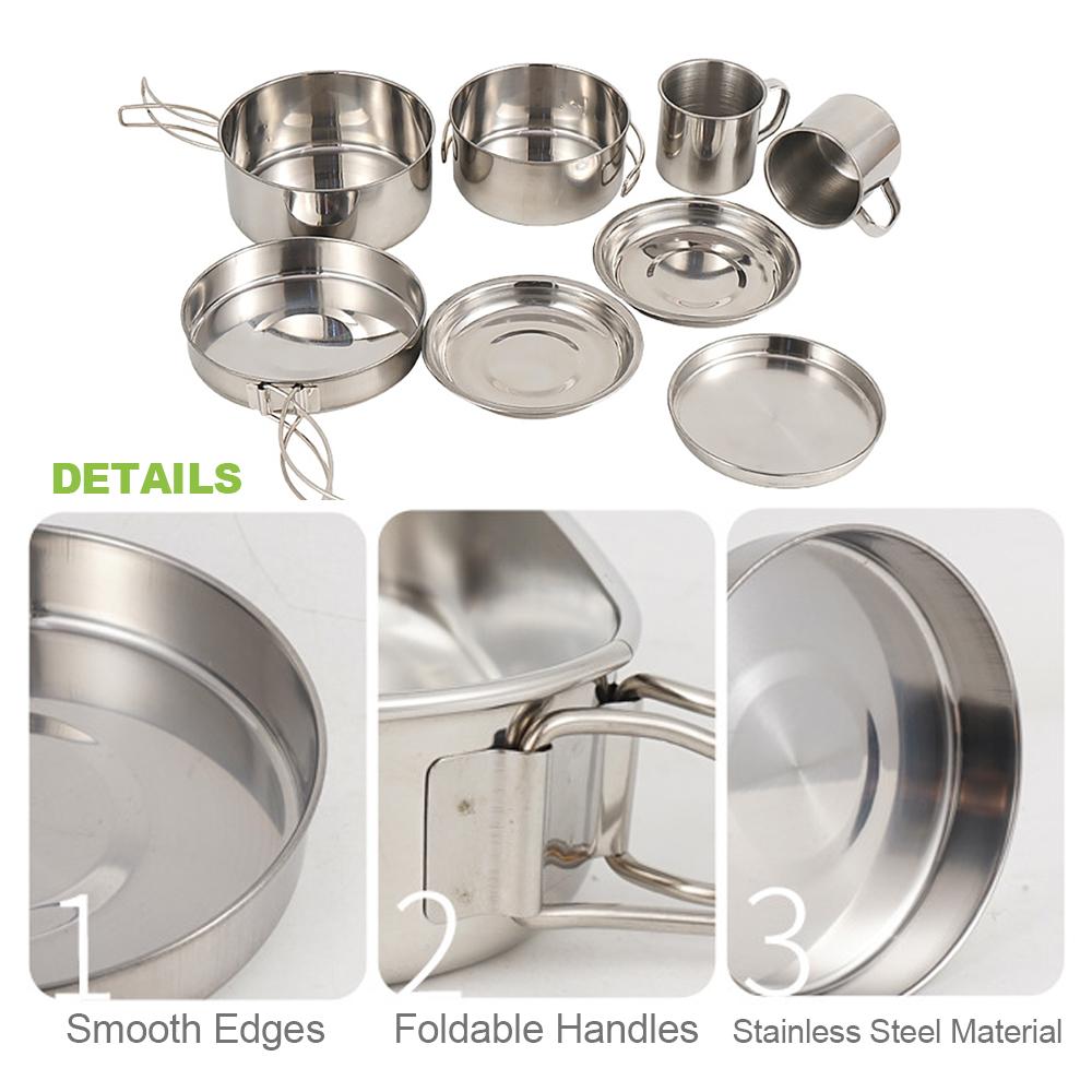 8PCS Stainless Steel Cooking P - Camping Cooking Hot Plate recension och pris