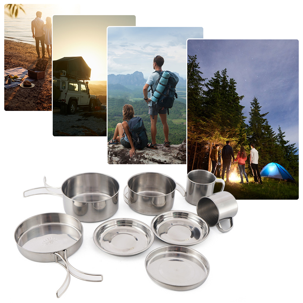8PCS Stainless Steel Cooking P - Camping Cooking Hot Plate recension och pris