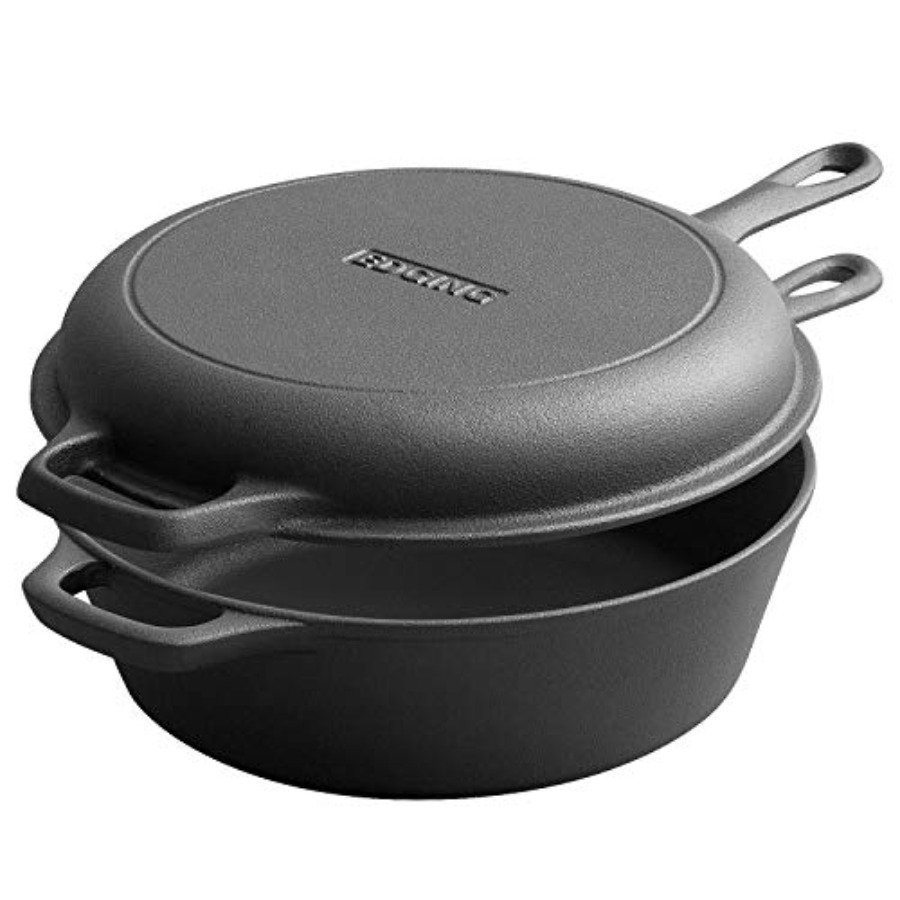 2-in-1 Pre-Seasoned Cast Iron  - Camping Cooking Dutch Oven recension och pris