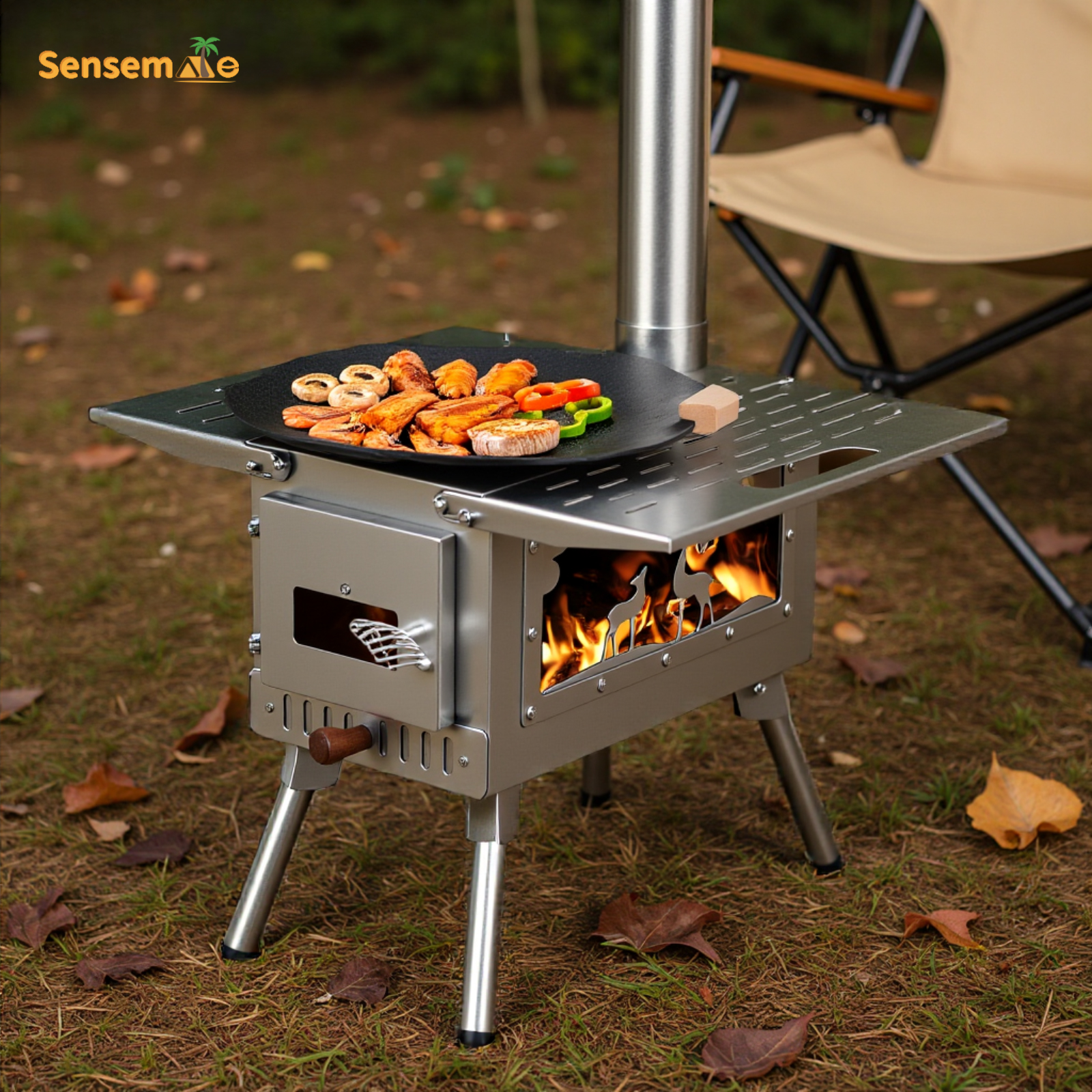 Portable Camping Wood Stove Fo - Camping Double Cooking Stove recension och pris