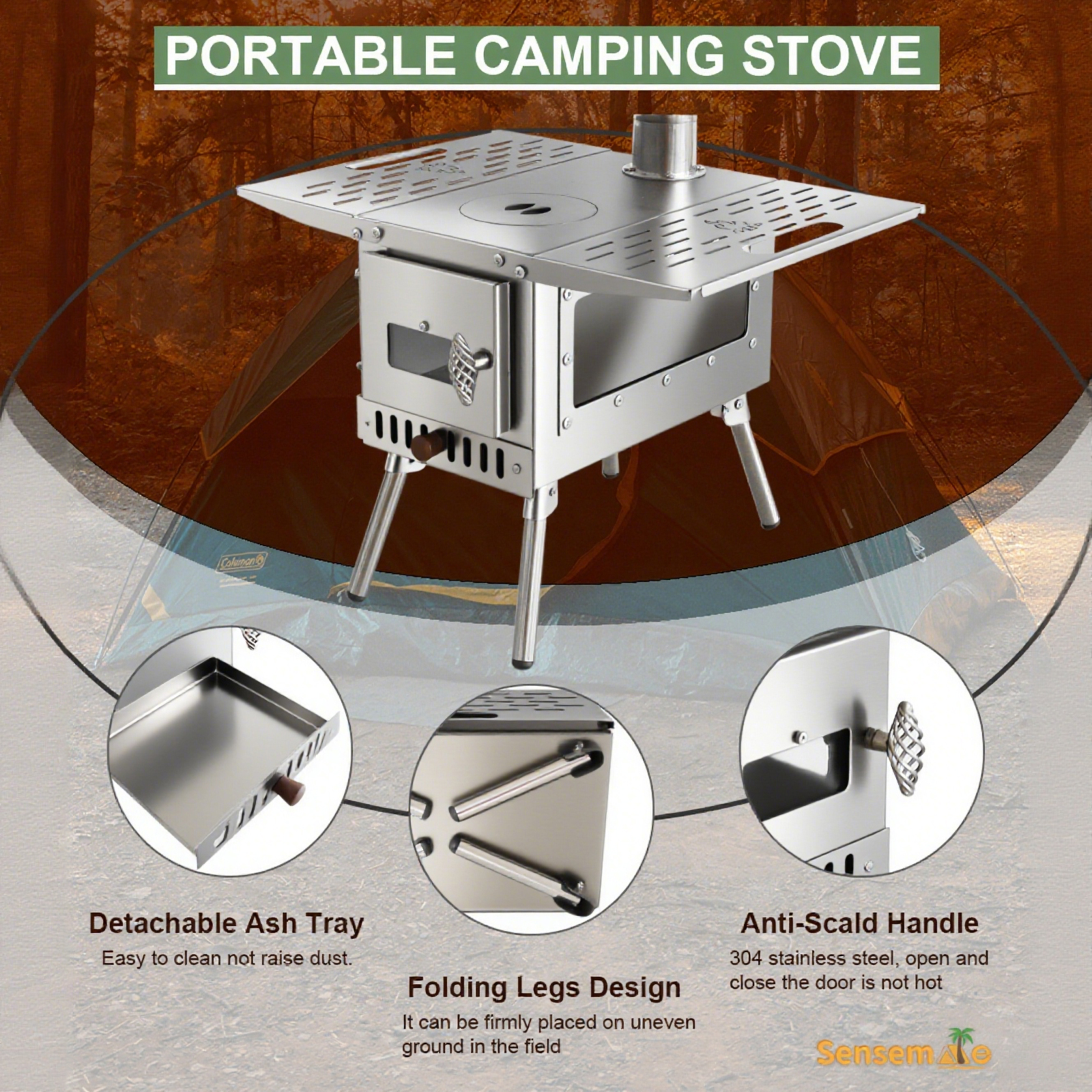 Portable Camping Wood Stove Fo - Camping Double Cooking Stove recension och pris