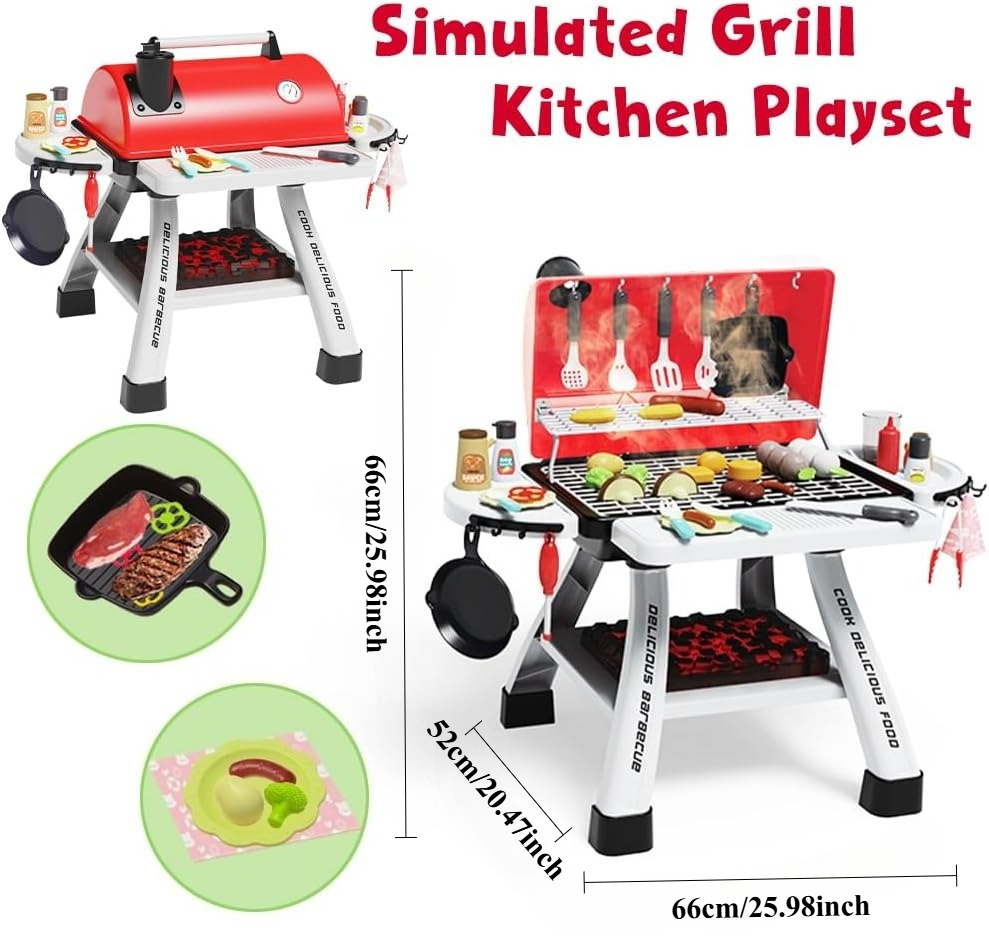 Kids BBQ Grill Playset Play Ki - Camping Cooking Kids recension och pris