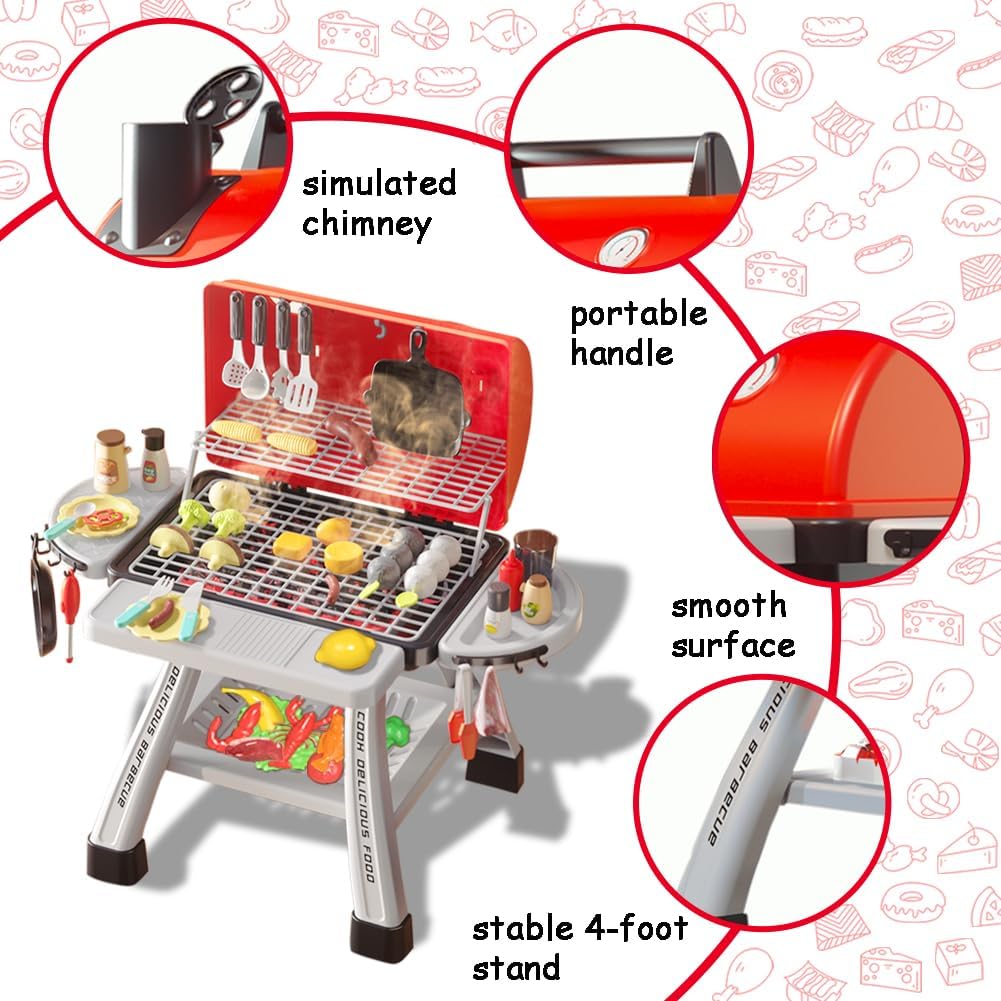 Kids BBQ Grill Playset Play Ki - Camping Cooking Kids recension och pris