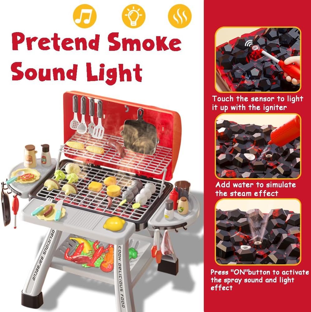 Kids BBQ Grill Playset Play Ki - Camping Cooking Kids recension och pris