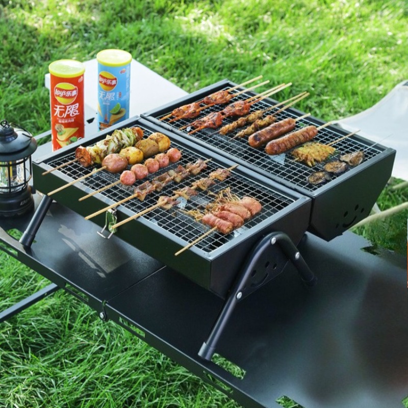 Carbon Steel Barbecue Grill Po - Camping Double Cooking Stove recension och pris