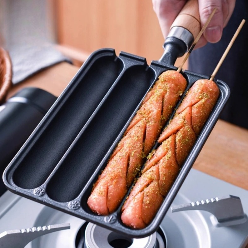 Cast Iron Sausage Grill Pan, O - Camping Cooking Hot Plate recension och pris