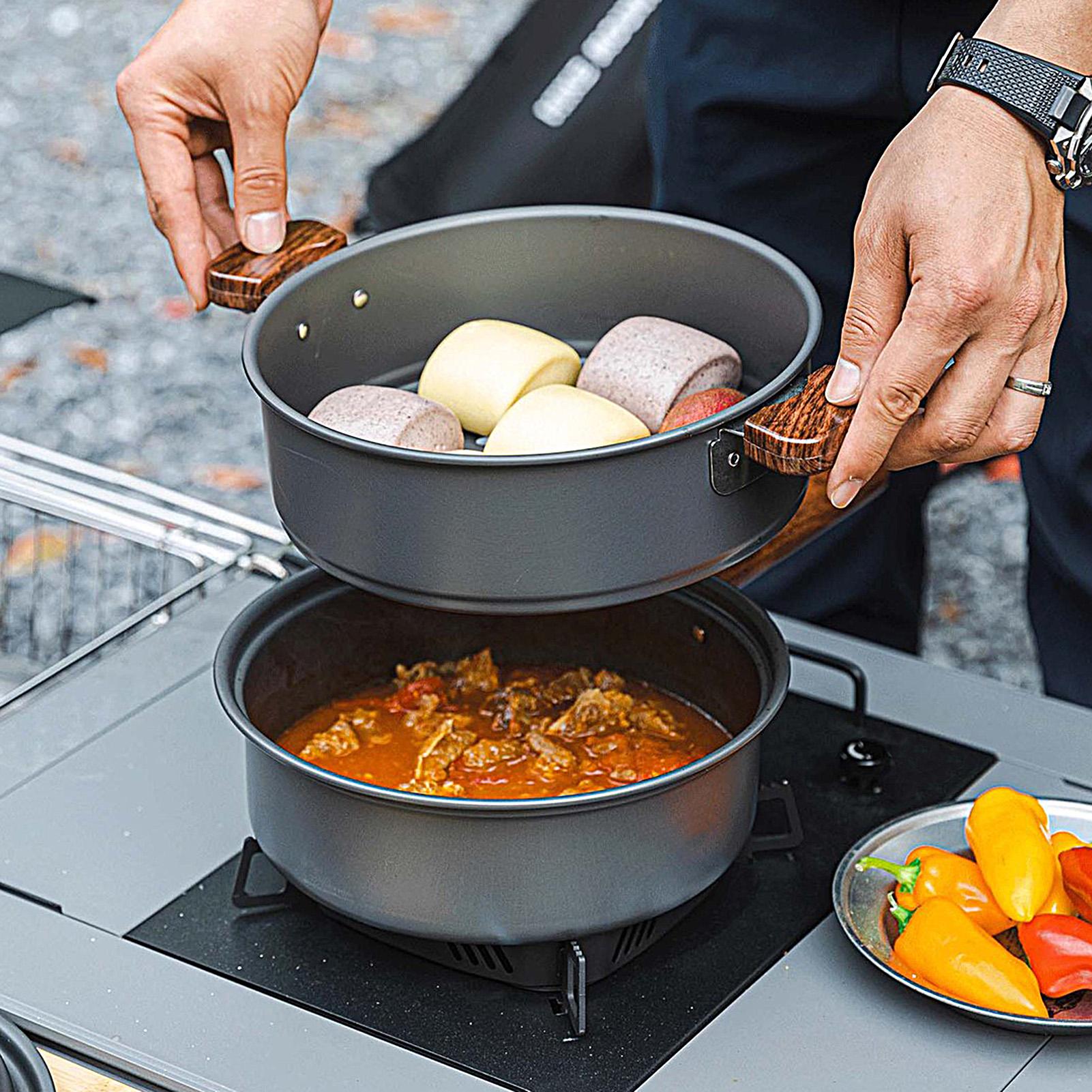 Camping Pan Portable Large Lig - Camping Double Cooking Stove recension och pris