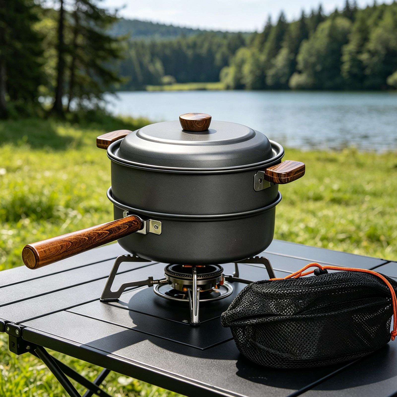 Camping Pan Portable Large Lig - Camping Double Cooking Stove recension och pris