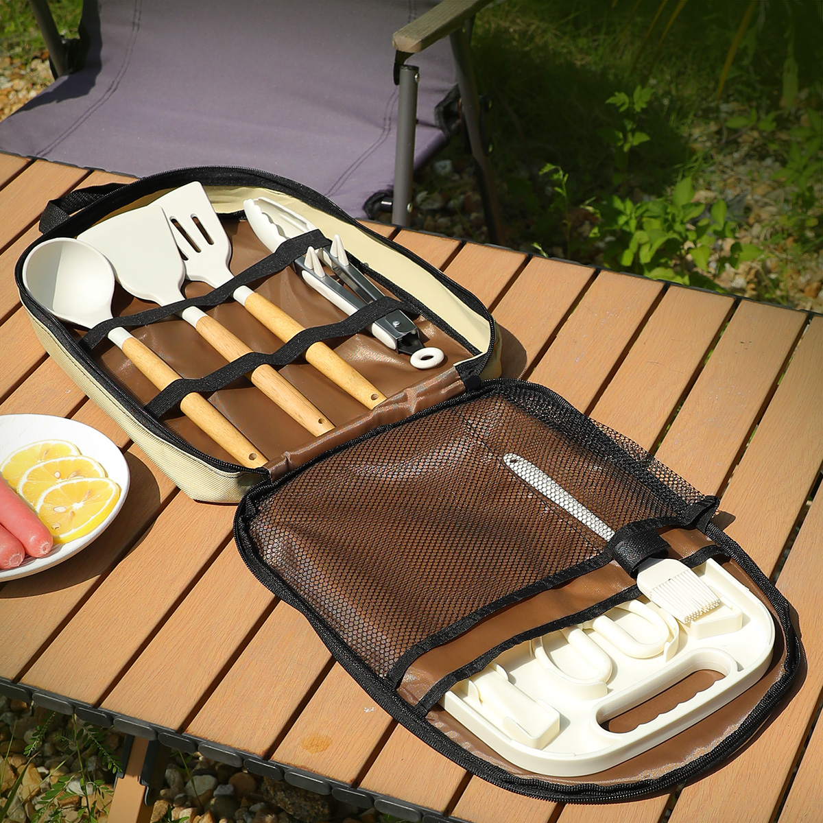 Outdoor knife set, portable st - Quechua Camping Cooking Set recension och pris