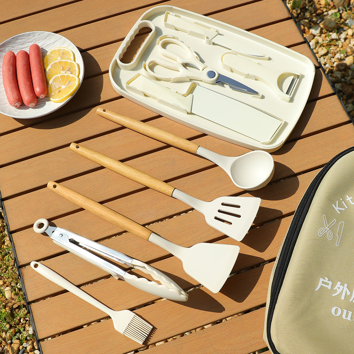 Outdoor knife set, portable st - Quechua Camping Cooking Set recension och pris