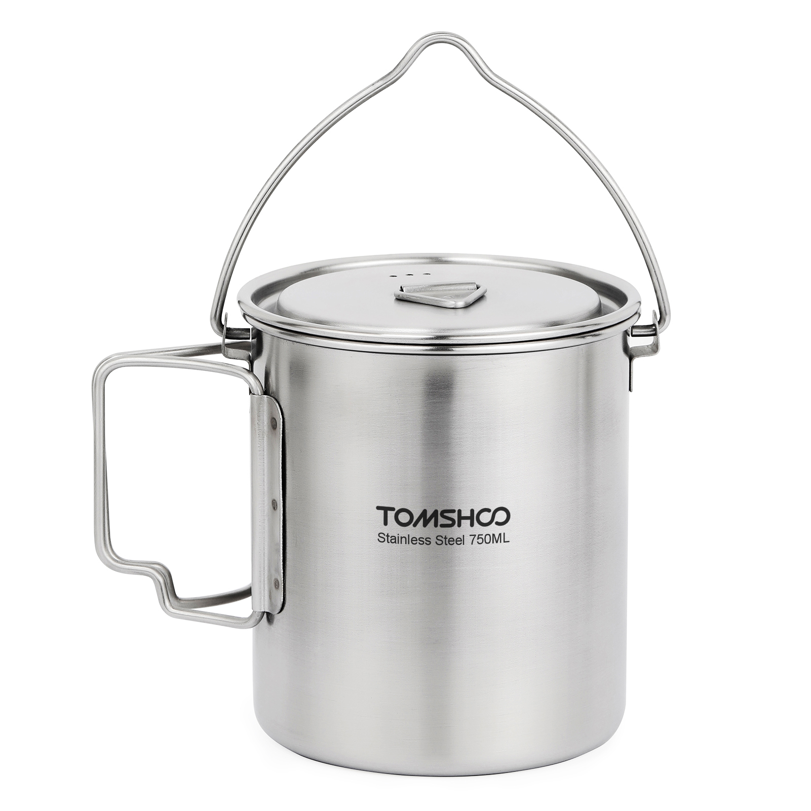 TOMSHOO 750ml Stainless Steel  - Camping Cooking Pot With Lid recension och pris