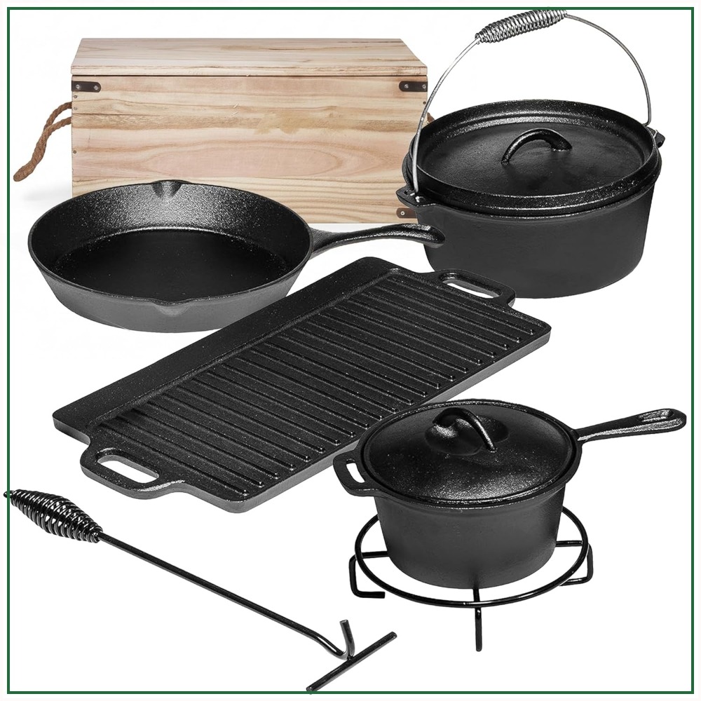 Camping Cook Set of 7 Pre-Seas - Camping Cooking Dutch Oven recension och pris