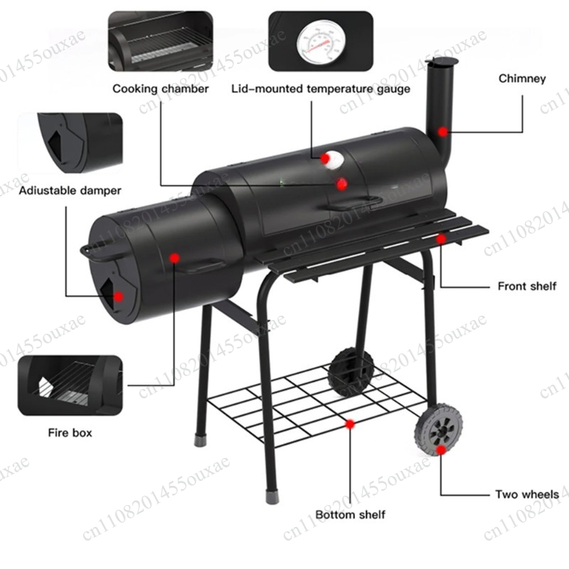 Double Sided Large Charcoal BB - Camping Double Cooking Stove recension och pris