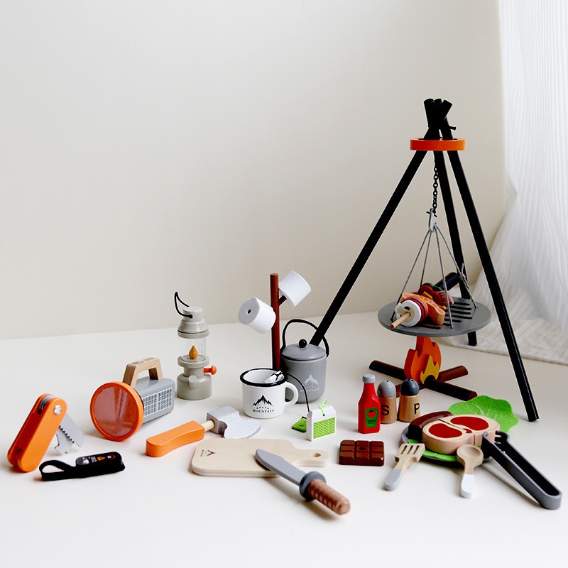 Wooden Camping Pretend Play Se - Camping Cooking Kids recension och pris
