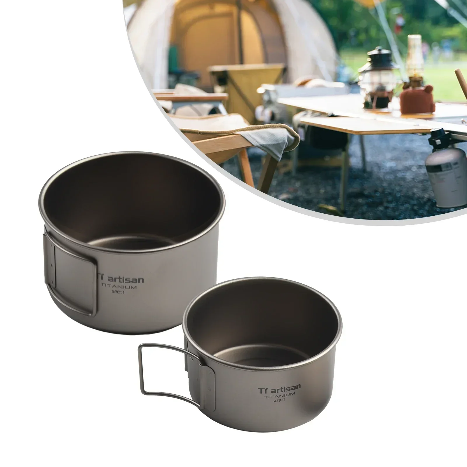 Titanium Bowl With Folding Han - Camping Cooking Container recension och pris