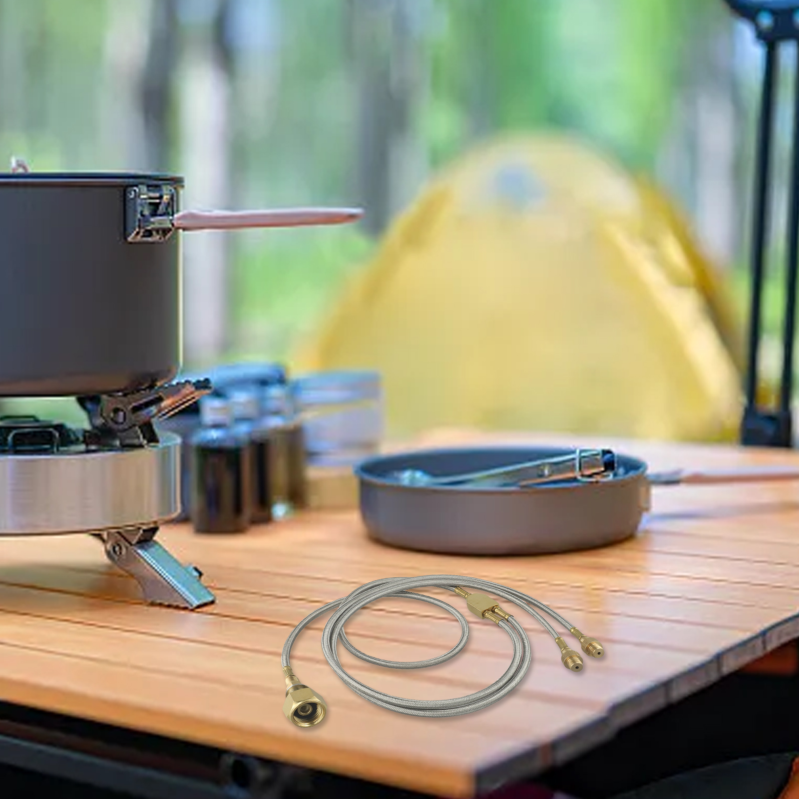 Double-Headed Brass Gas Line f - Camping Double Cooking Stove recension och pris