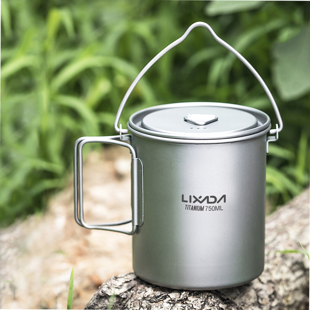 Ultralight 750ml Titanium Pot  - Camping Cooking Pot With Lid recension och pris