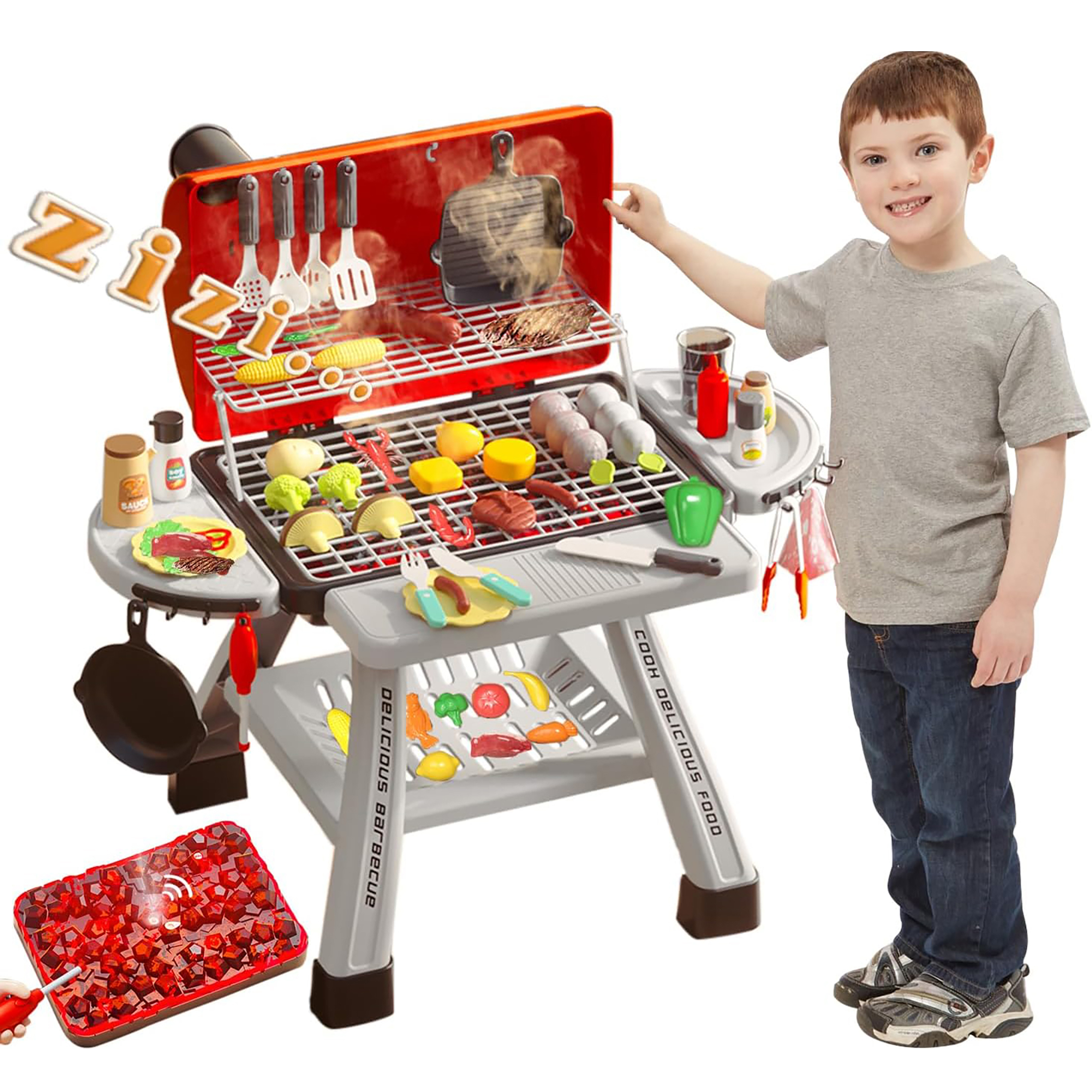 Kids BBQ Grill Playset Play Ki - Camping Cooking Kids recension och pris
