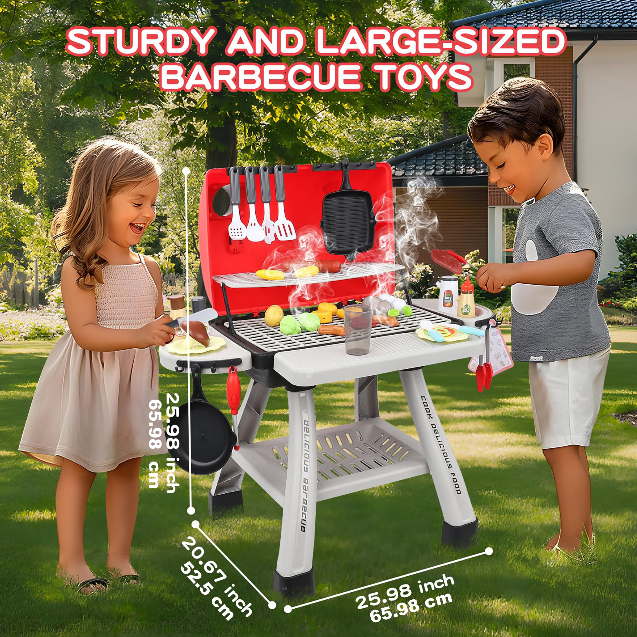 Kids BBQ Grill Playset Play Ki - Camping Cooking Kids recension och pris