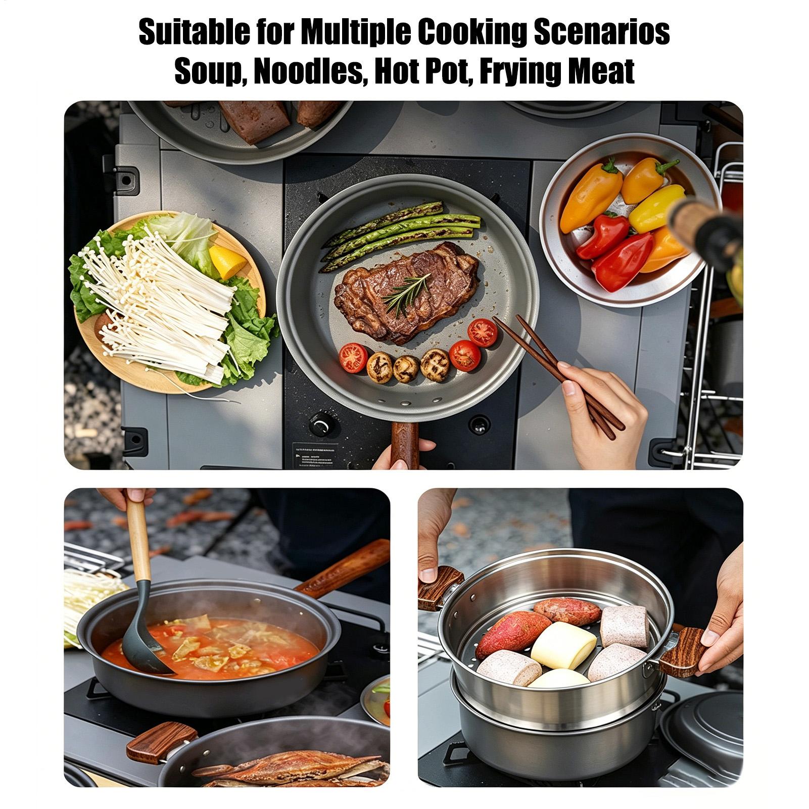 Camping Pot Portable Large Lig - Camping Double Cooking Stove recension och pris