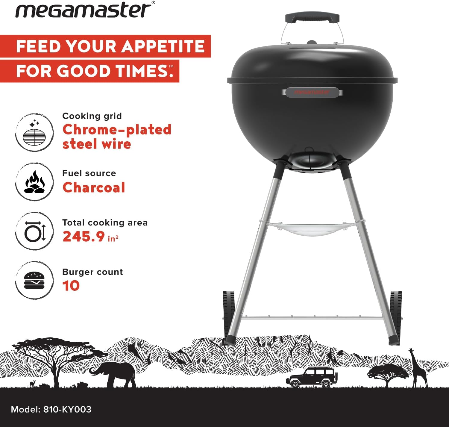 Portable Charcoal BBQ Grill wi - Camping Cooking Grill recension och pris