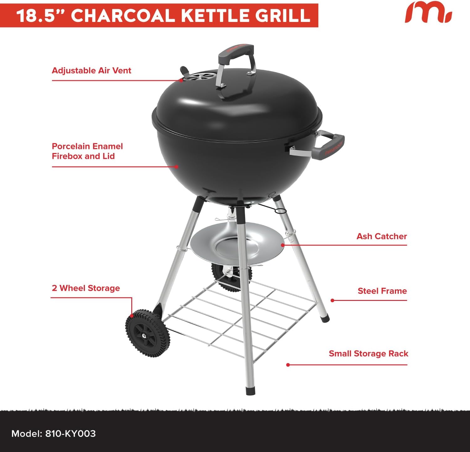 Portable Charcoal BBQ Grill wi - Camping Cooking Grill recension och pris