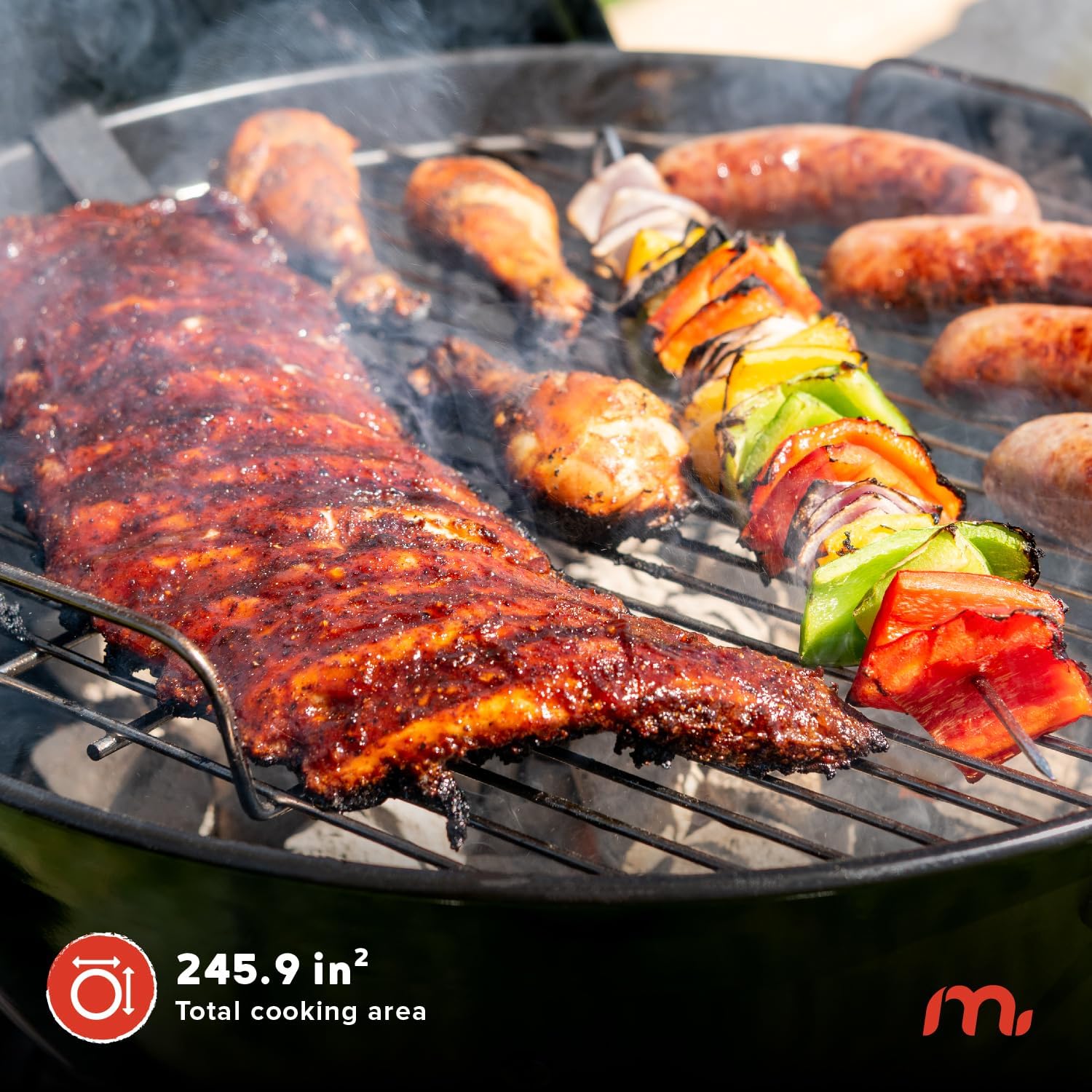 Portable Charcoal BBQ Grill wi - Camping Cooking Grill recension och pris