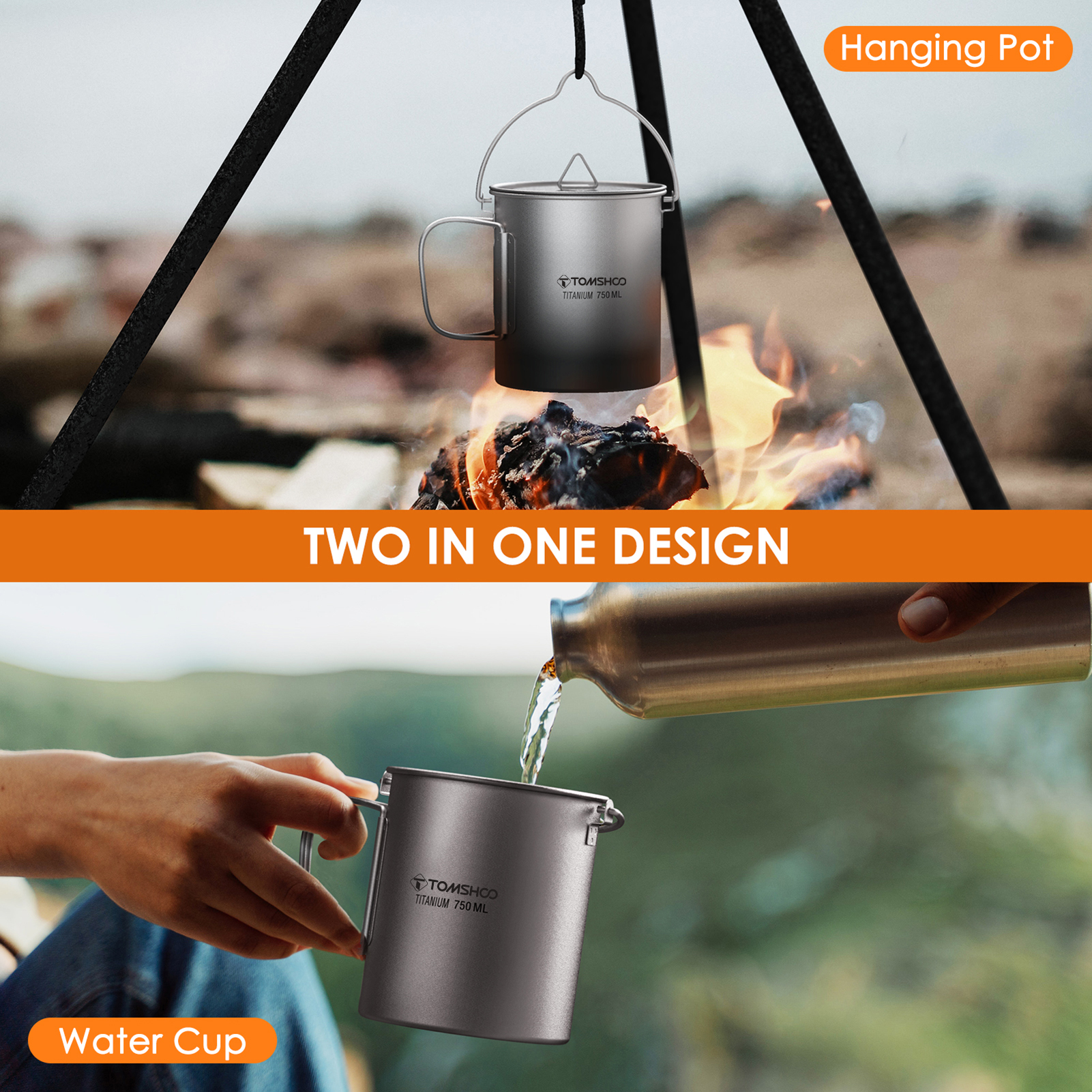 TOMSHOO Ultralight 750ml Titan - Camping Cooking Pot With Lid recension och pris