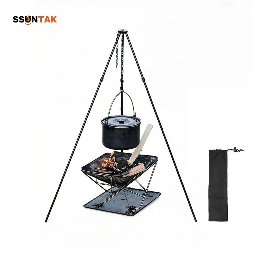 SSUNTAK Portable Detachable Ca - Camping Cooking Pot Tripod recension och pris