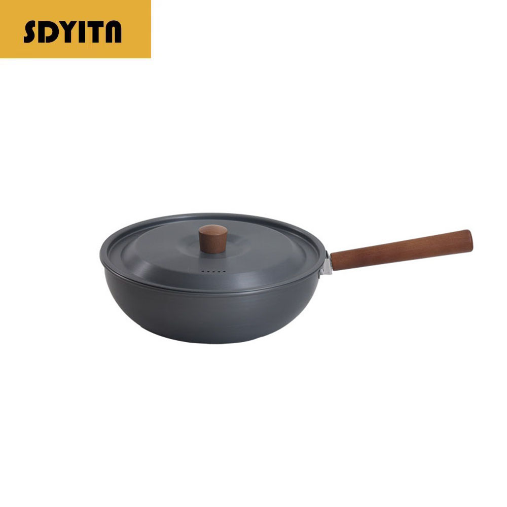Outdoor Aluminum Alloy Wok Wit - Camping Cooking Set Detachable Handle recension och pris