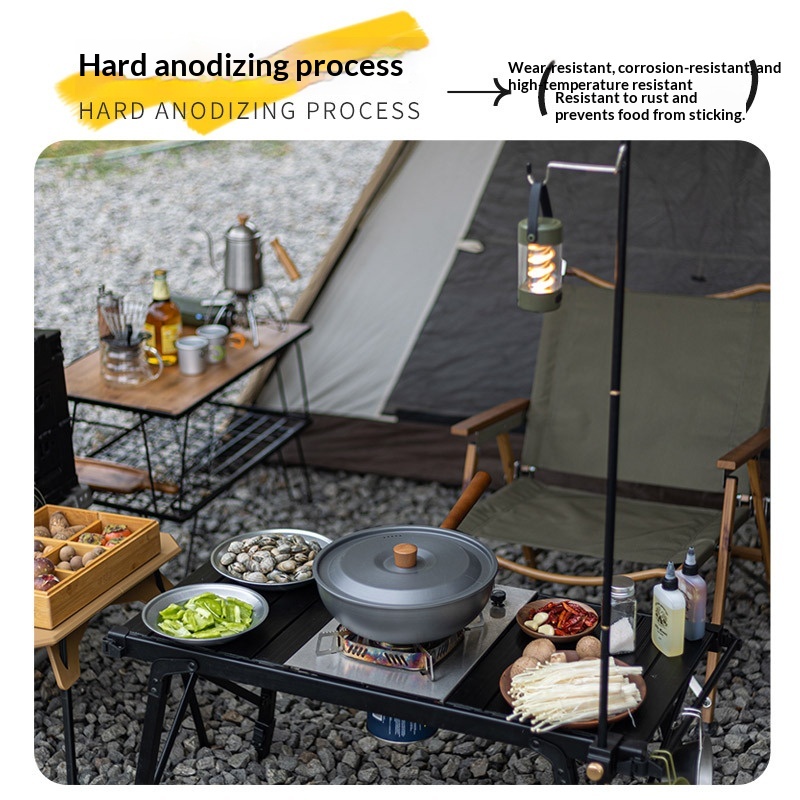 Outdoor Aluminum Alloy Wok Wit - Camping Cooking Set Detachable Handle recension och pris